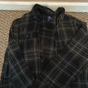 black and grey flannel